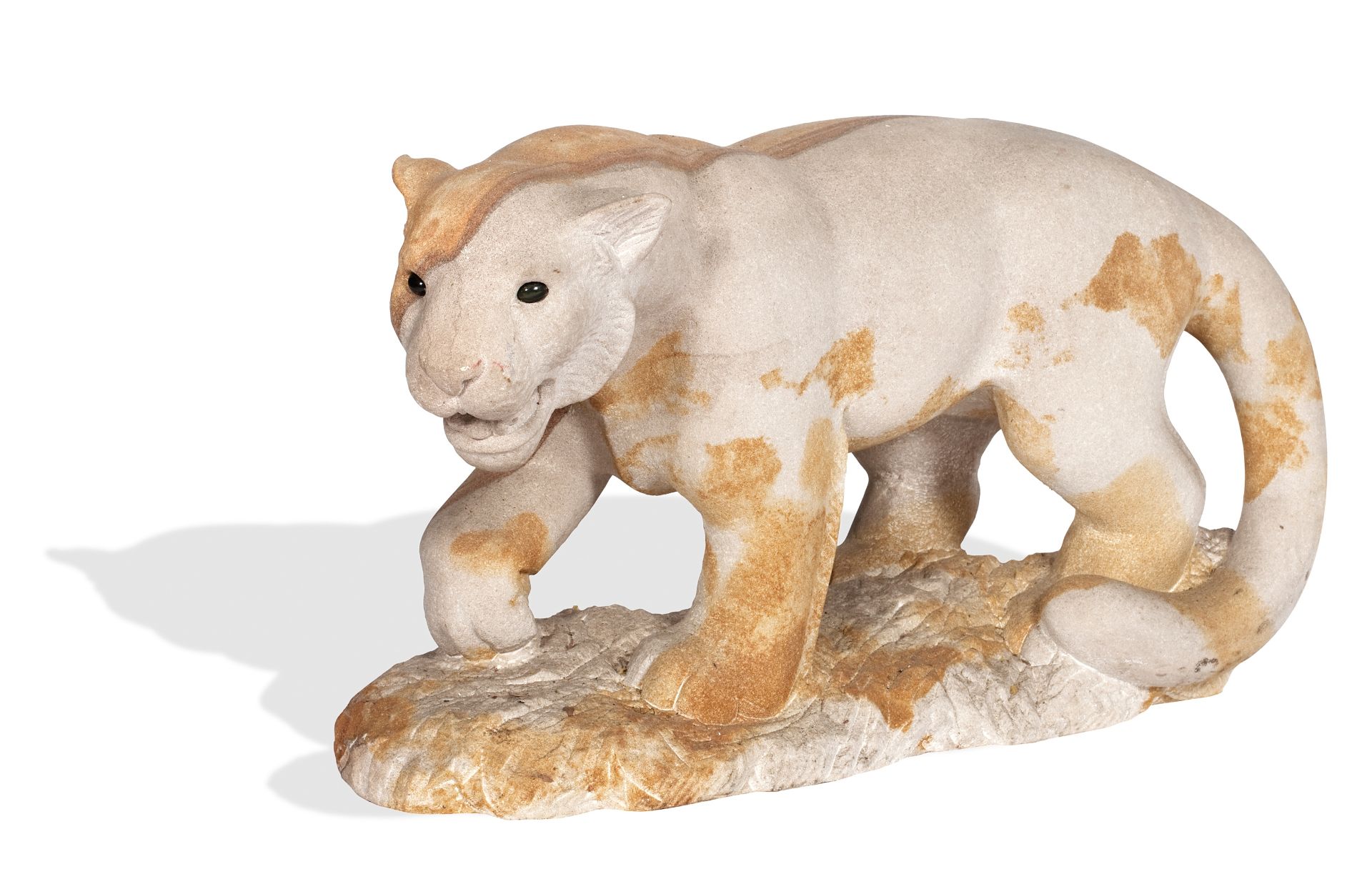 A stone figure of a panther, 20th century