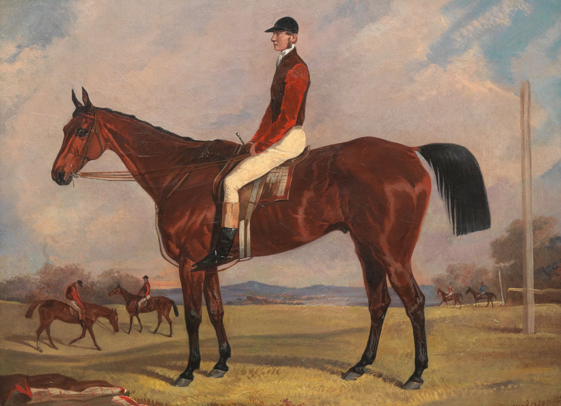 Fred Henderson (British, active 1852-1860) Bay Racehorse with Jockey