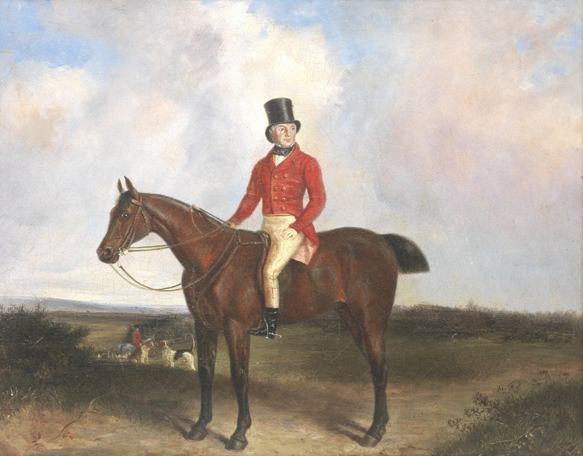 Thomas Hillier Mew (British, 19th Century) Hunting Portrait of Mr Assheton-Smith