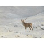 Vincent Balfour-Browne (British, 1880-1963) Highland Stag in Winter Landscape