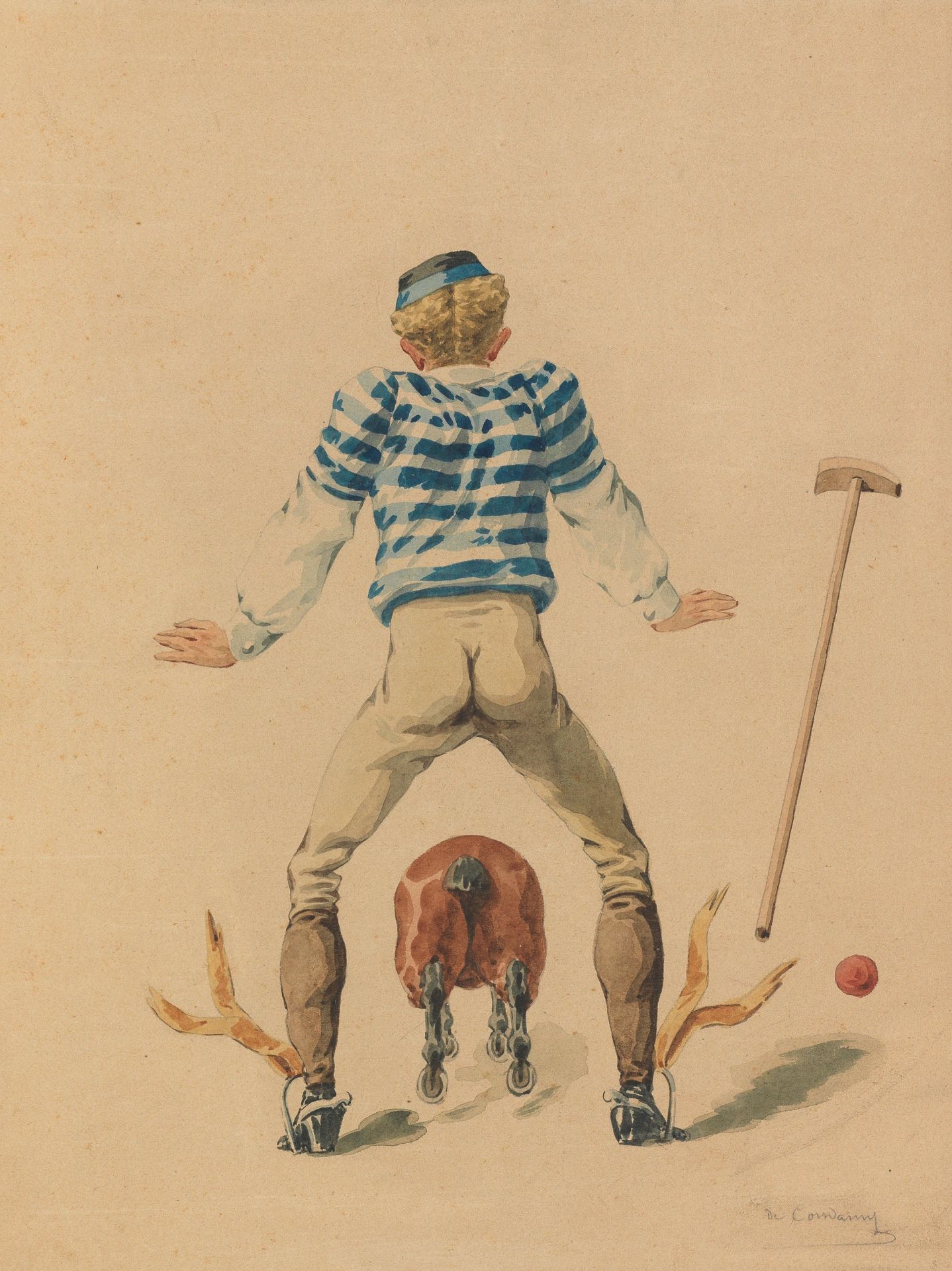 Charles-Fernand de Condamy (French, 1855-1913) Polo Cartoon