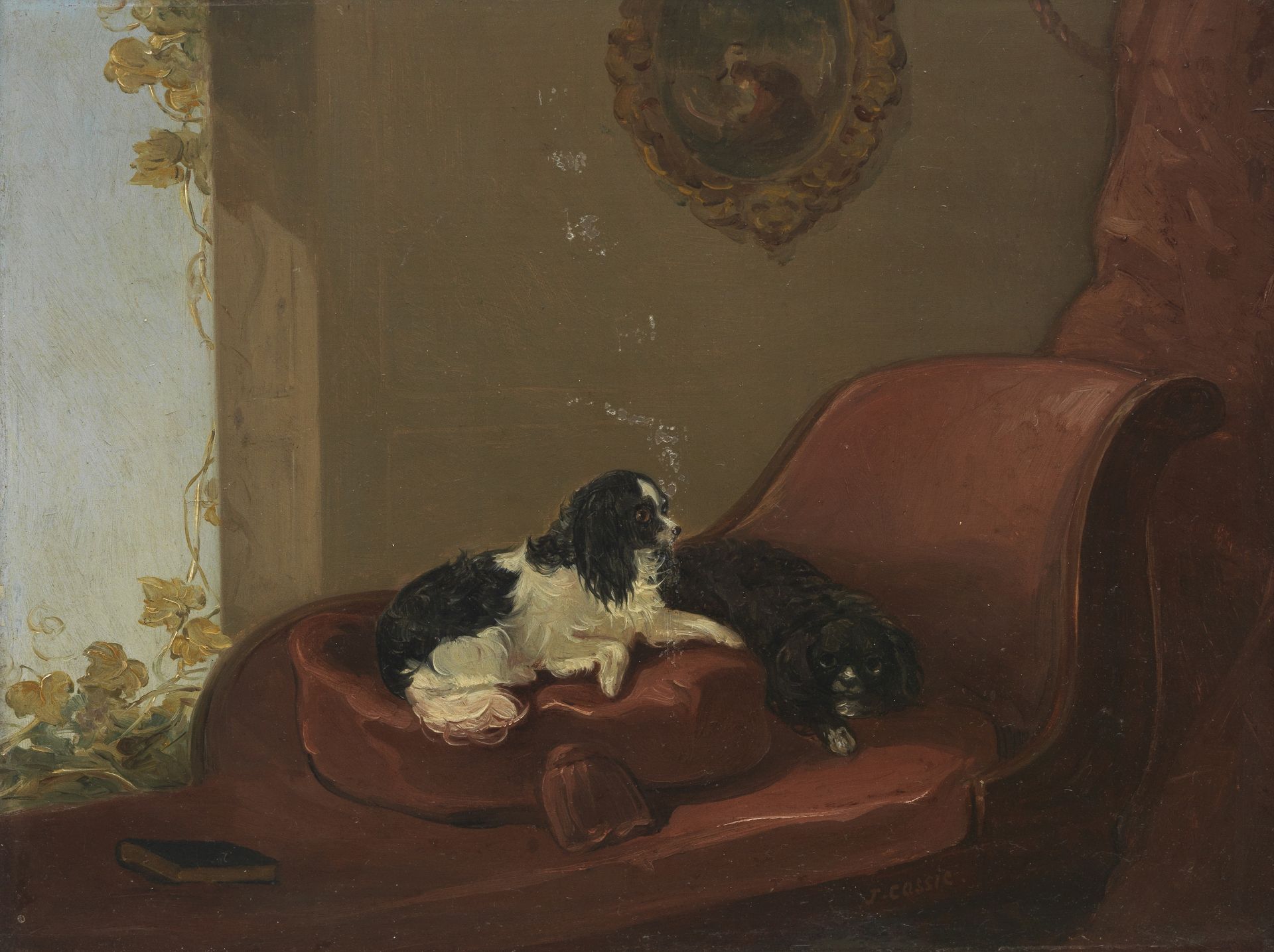 James Cassie RSA RSW (British, 1819-1879) King Charles Spaniels