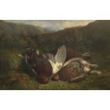 Abel Hold (British, 1815-1891) Shot Grouse on the Moors