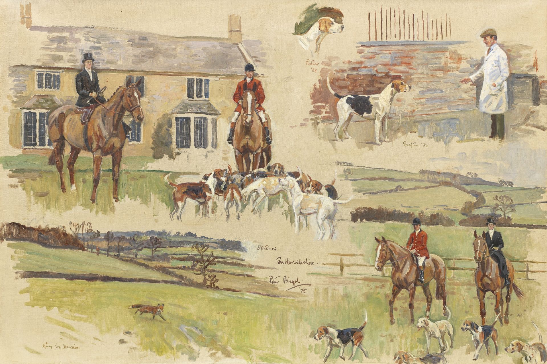 Peter Biegel (British, 1913-1987) Sketches - The Warwickshire Hunt