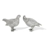 A pair of modern silver grouse ornaments Comyns of London, London 2012 (2)