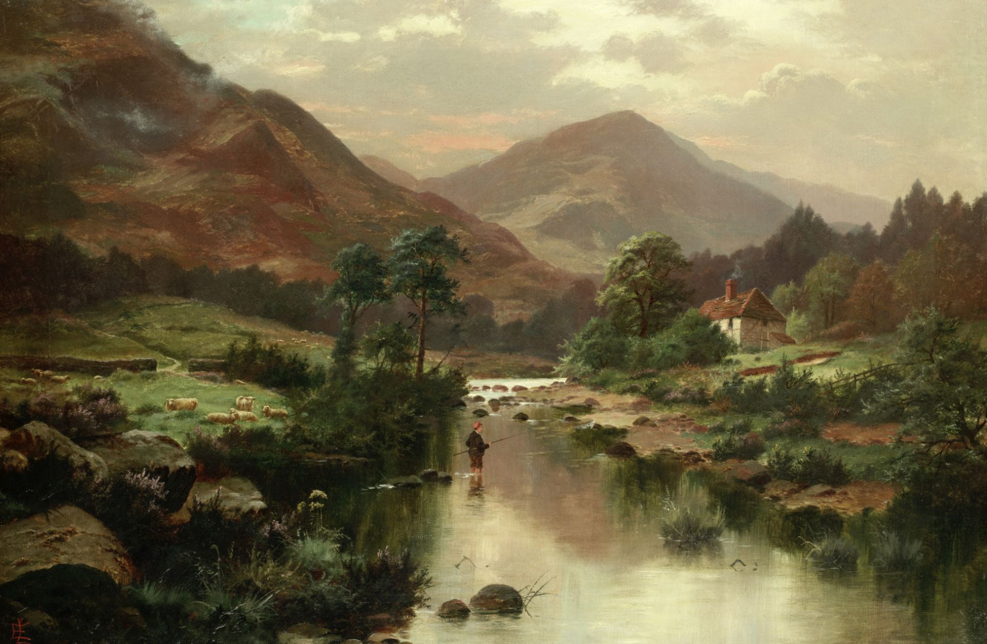 Ernest Longstaffe (British, active 1885-1892) River landscape