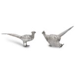 Two silver cock pheasant ornaments EB, London 1963 and Berthold Hermann Muller, London 1912 (2)