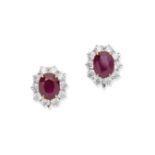 Ruby and diamond earrings