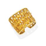 Citrine and diamond cuff