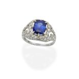 Sapphire and diamond ring