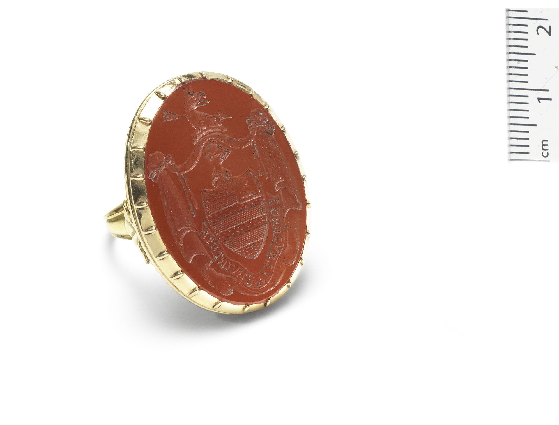 A carnelian seal ring, 19th century