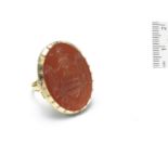 A carnelian seal ring, 19th century