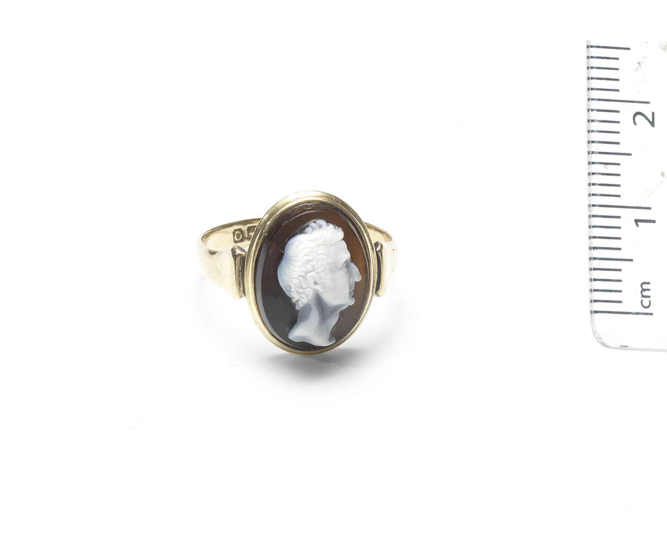 A hardstone cameo of a man,