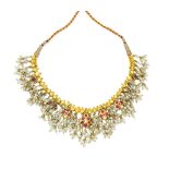 South Indian seed pearl and gem-set fringe necklace, 19th century