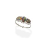 Opal and diamond ring,