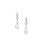 A pair of diamond drop earrings