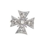 Diamond Maltese cross brooch/pendant, circa 1820