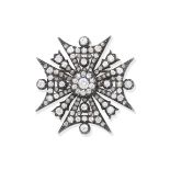 Diamond Maltese cross brooch/pendant,