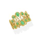 chrysoprase and diamond bangle,