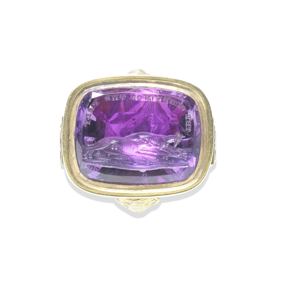 A foiled amethyst seal ring, 19th century