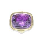 A foiled amethyst seal ring, 19th century