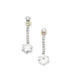 Diamond pendent earrings,