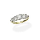 Diamond five-stone ring