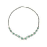 Emerald and diamond necklace