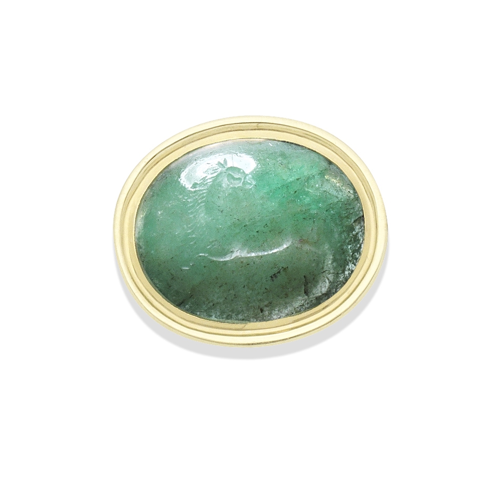 A Roman green beryl intaglio of a horse