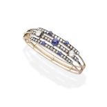 Sapphire and diamond bangle,