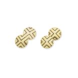 Georges Drouet: Gold and enamel cufflinks,