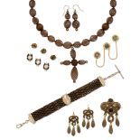 Collection of hairwork mourning jewellery, (17, partially illustrated)