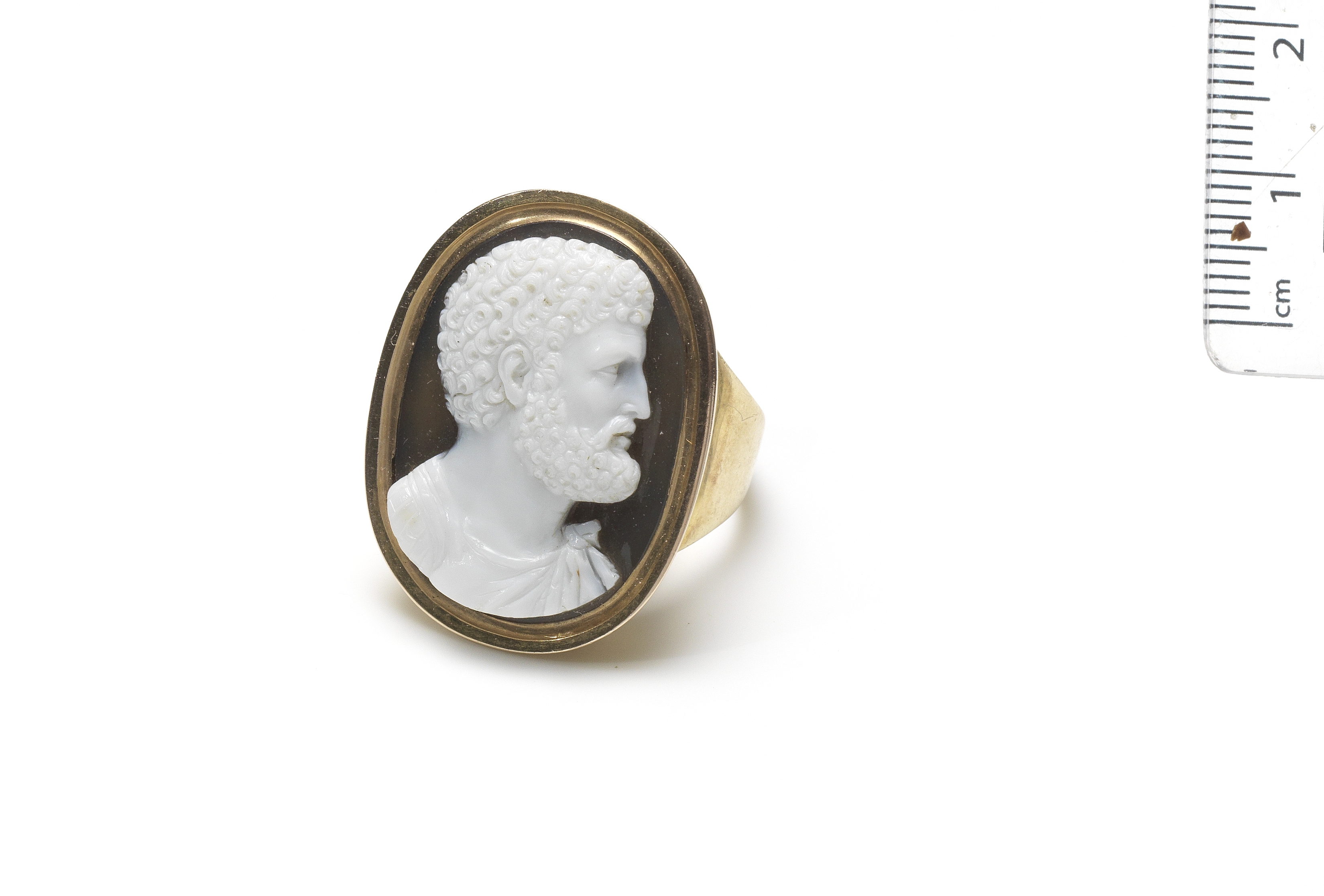 A hardstone cameo of a bearded man, 18th-19th century