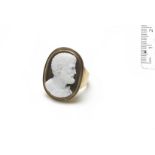 A hardstone cameo of a bearded man, 18th-19th century