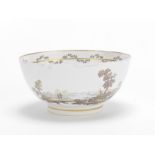 A rare Caughley punchbowl by Fidelle Duvivier, circa 1792