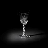 A fine Dutch stipple-engraved wine glass by 'Alius', circa 1780