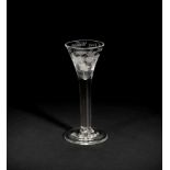 A Williamite engraved wine glass, circa 1740