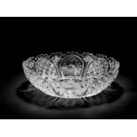 A large Thomas Webb and Sons engraved 'Rock Crystal' bowl by William Fritsche, early 20th century