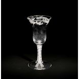 A large Beilby enamelled opaque twist goblet, circa 1765-70