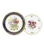 A Nantgarw plate and a Coalport plate, circa 1815-20