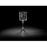 Carreg Cennen: A stipple engraved goblet by Simon Whistler, executed in 1989