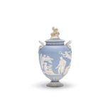A Wedgwood blue jasper 'Pegasus' vase and cover, first half 19th century
