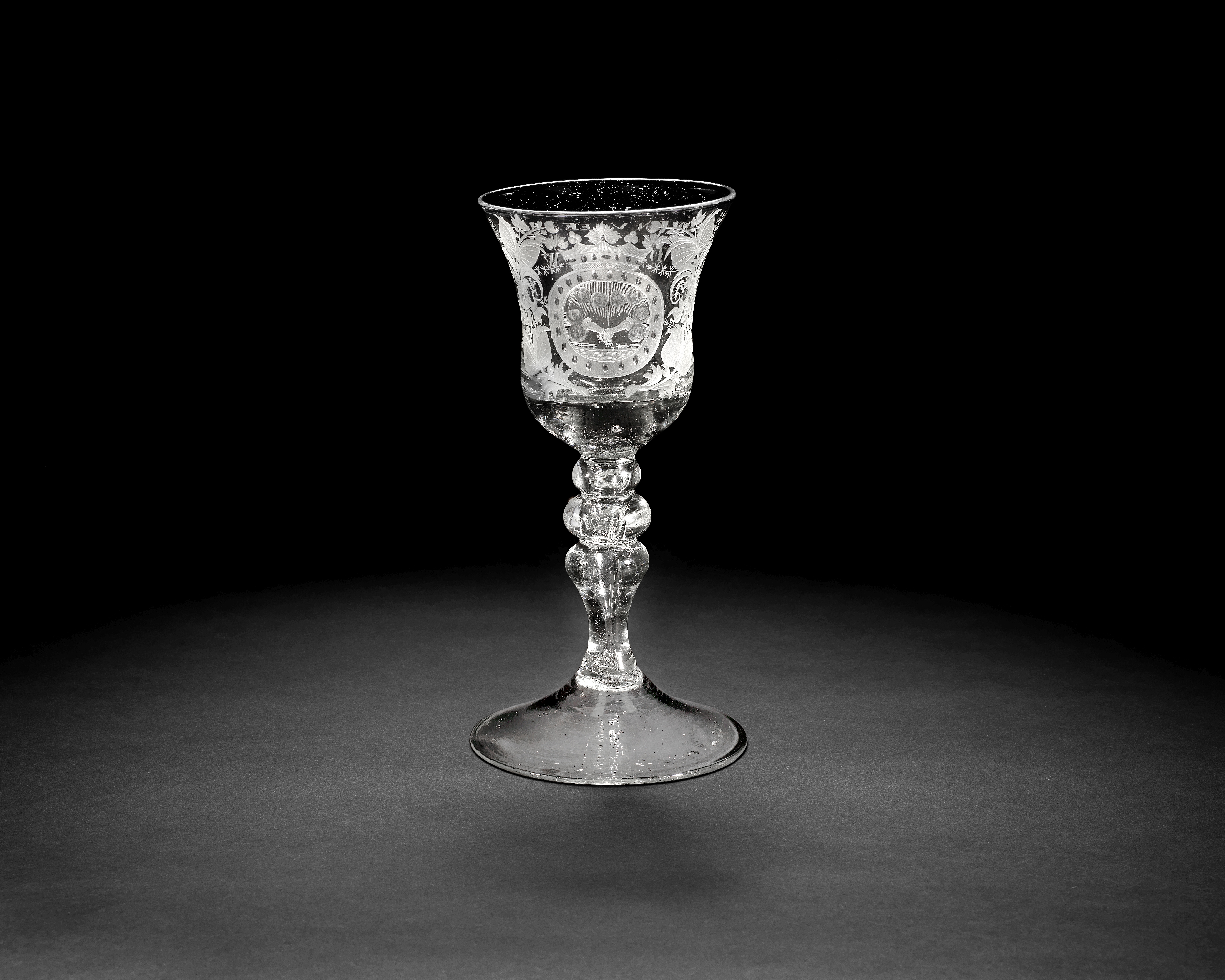 A Dutch engraved goblet, mid-18th century