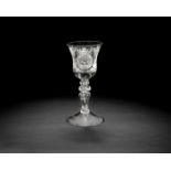 A Dutch engraved goblet, mid-18th century