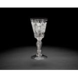 A Dutch engraved armorial goblet, second quarter 18th century