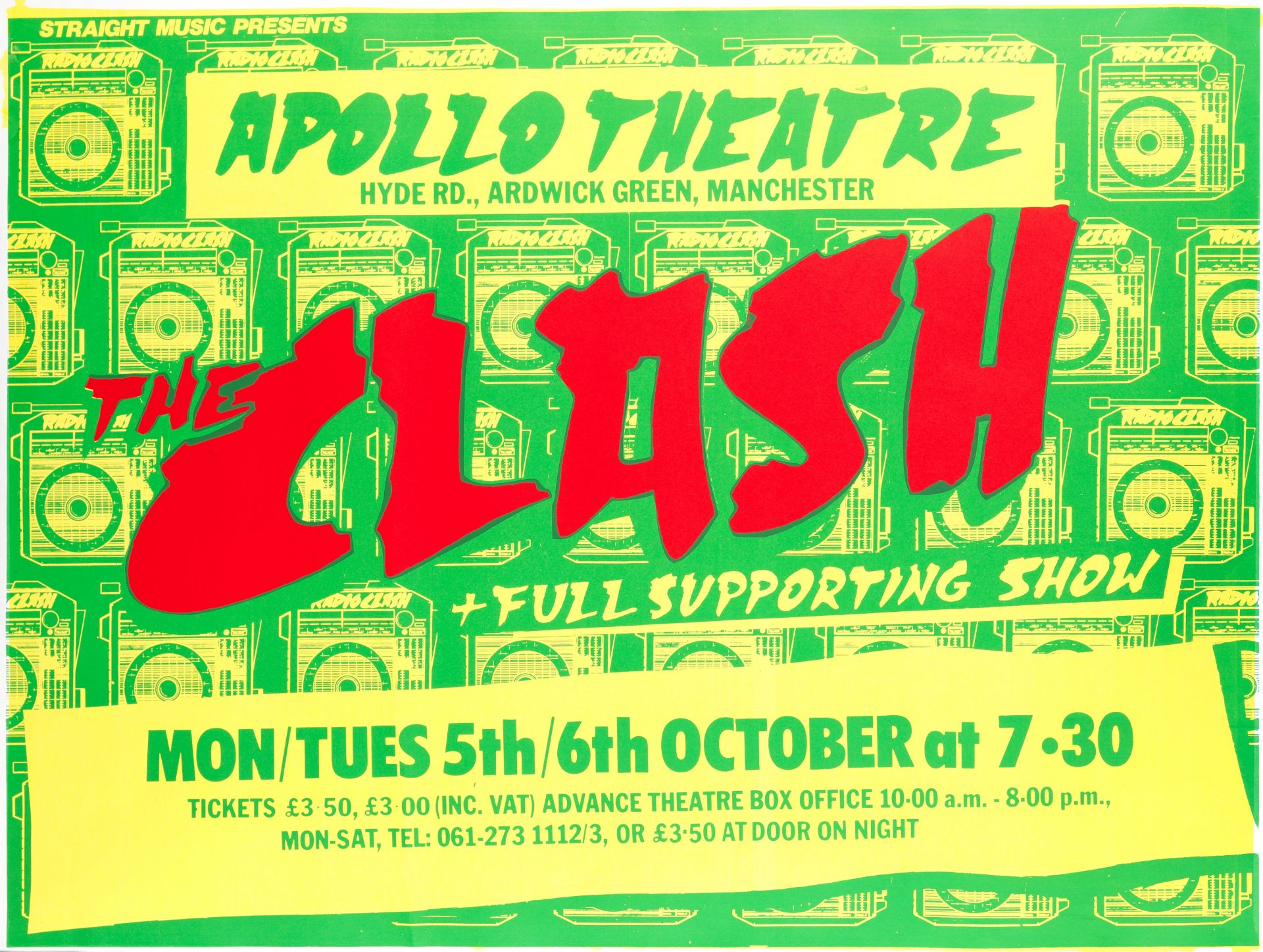 Futura 2000 (American, born 1955) Radio Clash Tour concert poster, 5th/6th October 1981
