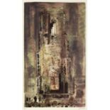 John Piper (British, 1903-1992) Corton Church, Suffolk Screenprint in colours, 1971, on J.Green,...