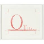 Ed Ruscha (American, born 1937) Other Lithograph printed in red, 2004, on German etching paper, ...