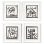 Keith Haring (American, 1958-1990) Radiant Baby Dog; Pyramid; Party; Leaping Dog Four lithographs...