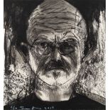 Jim Dine (American, born 1935) Three Cats and a Dog (Self Portrait) Etching printed over a stone...